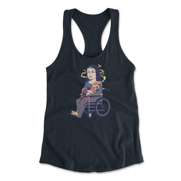 Monalisa Smoking Womens Racerback Tank in Midnight Navy color